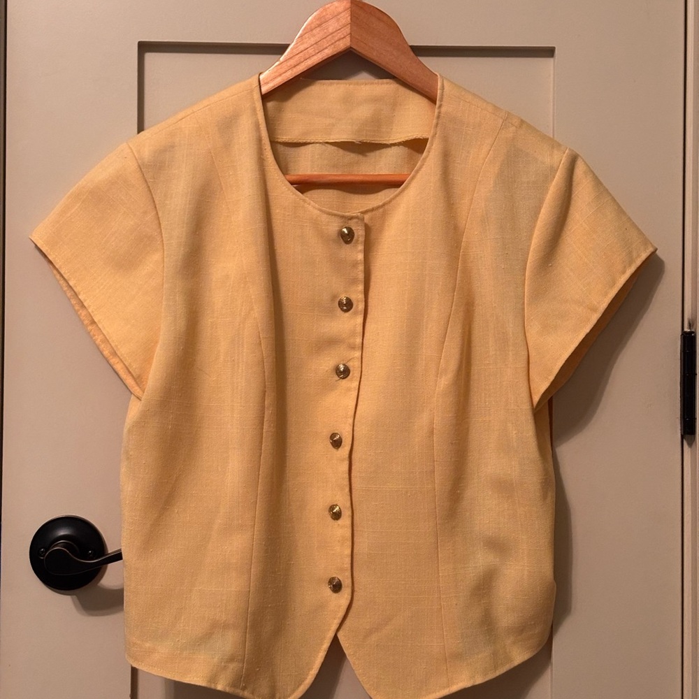 Yellow Button-Up Women's Top